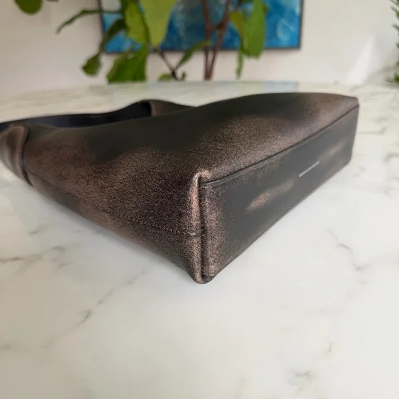 Coach Brooklyn Shoulder Bag 28 In Loved Leather Silver Black Brown CBH44 Ergo - Picture 10 of 16